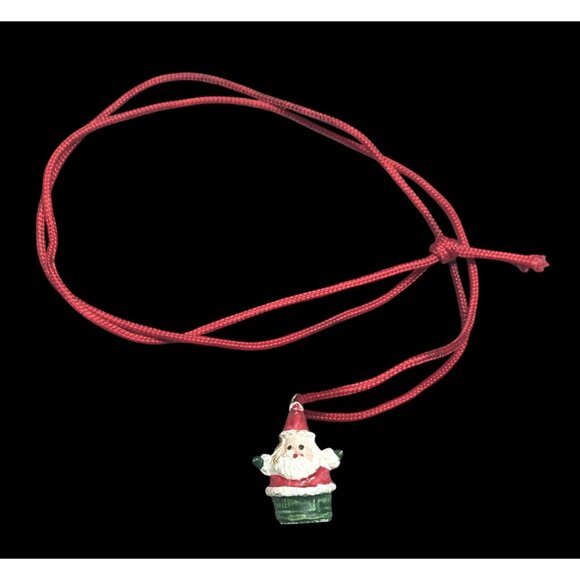 Dainty Christmas Themed Santa Pendant Necklace - Picture 1 of 6